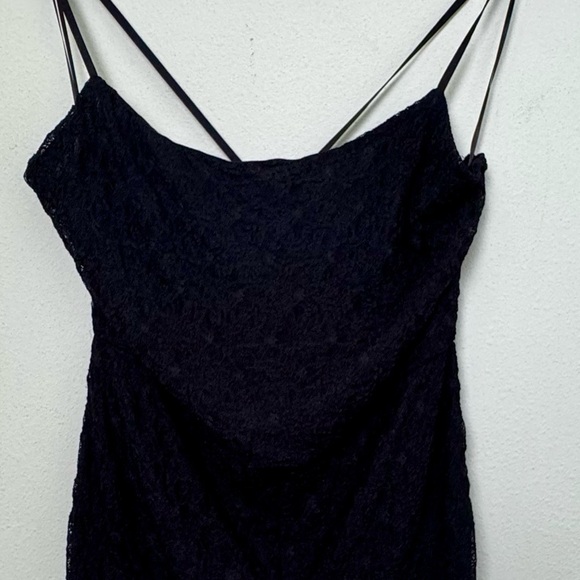 NWT Le Lis Black Lace Open Back Micro Romper / Bodysuit Romper Size Large - Picture 4 of 15